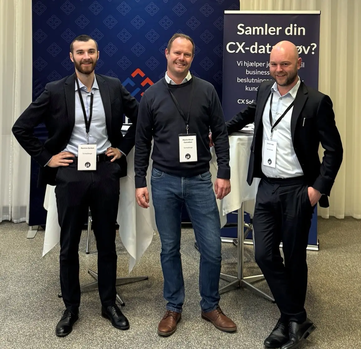 Rasmus Gerken, Martin Bruun Conradsen and Daniel Lapp at a conference